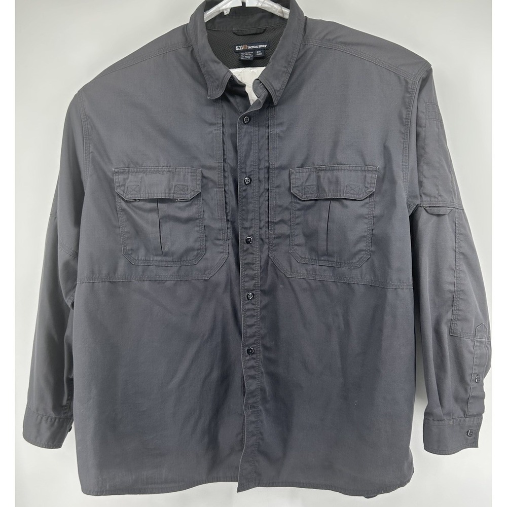 5.11 Tactical Facilities Pro Long Sleeve Button Down Shirt Black Men's 2XL Reg